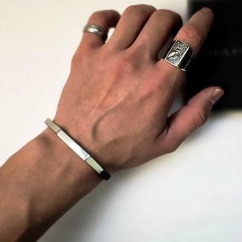 Hexagon Cuff Bracelet – Premium Stainless Steel